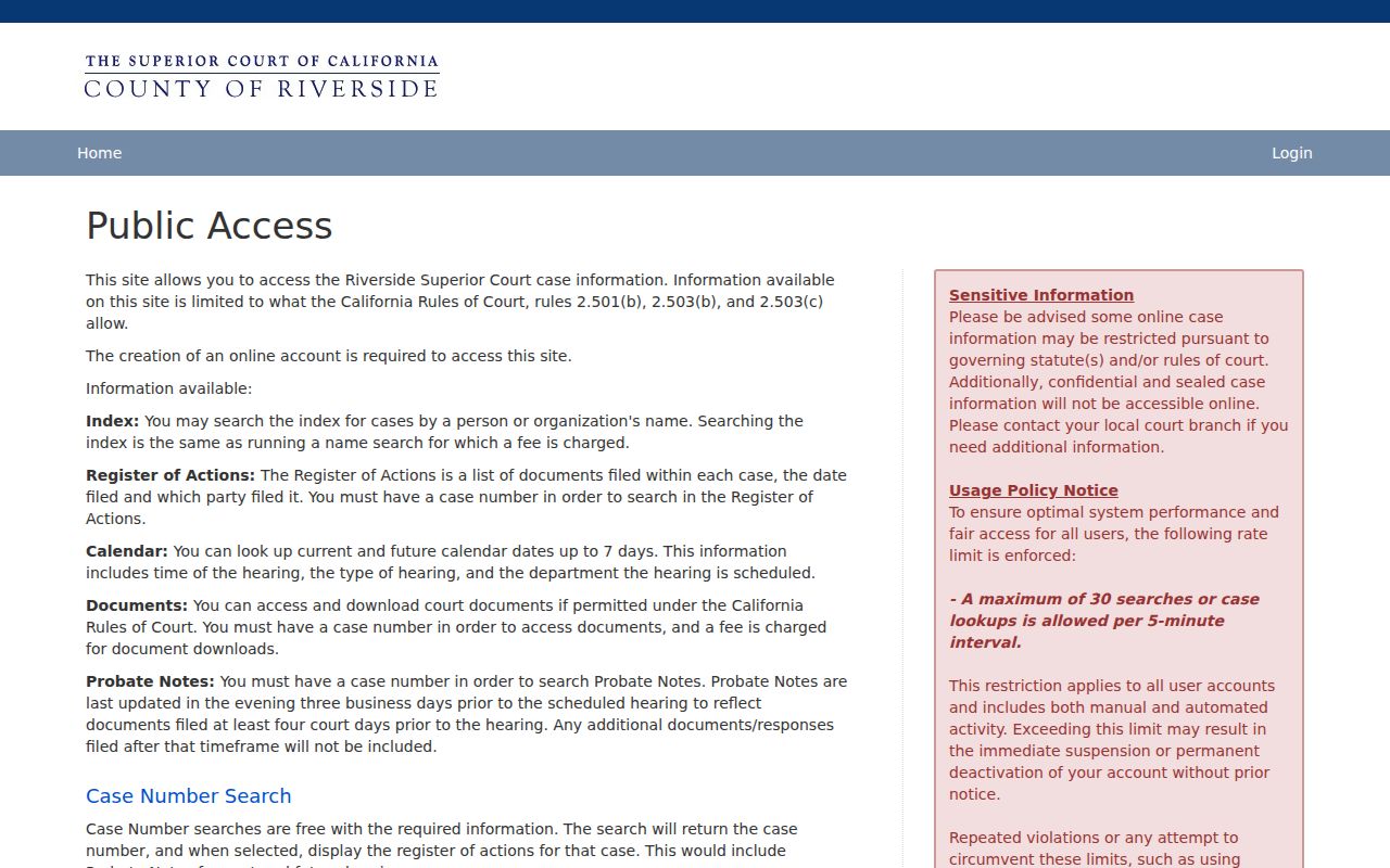 Murrieta people search in Riverside Superior Court records