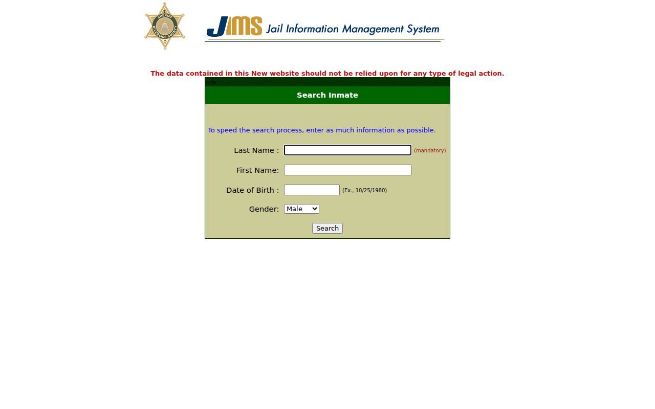 Murrieta people search in Riverside County custody records